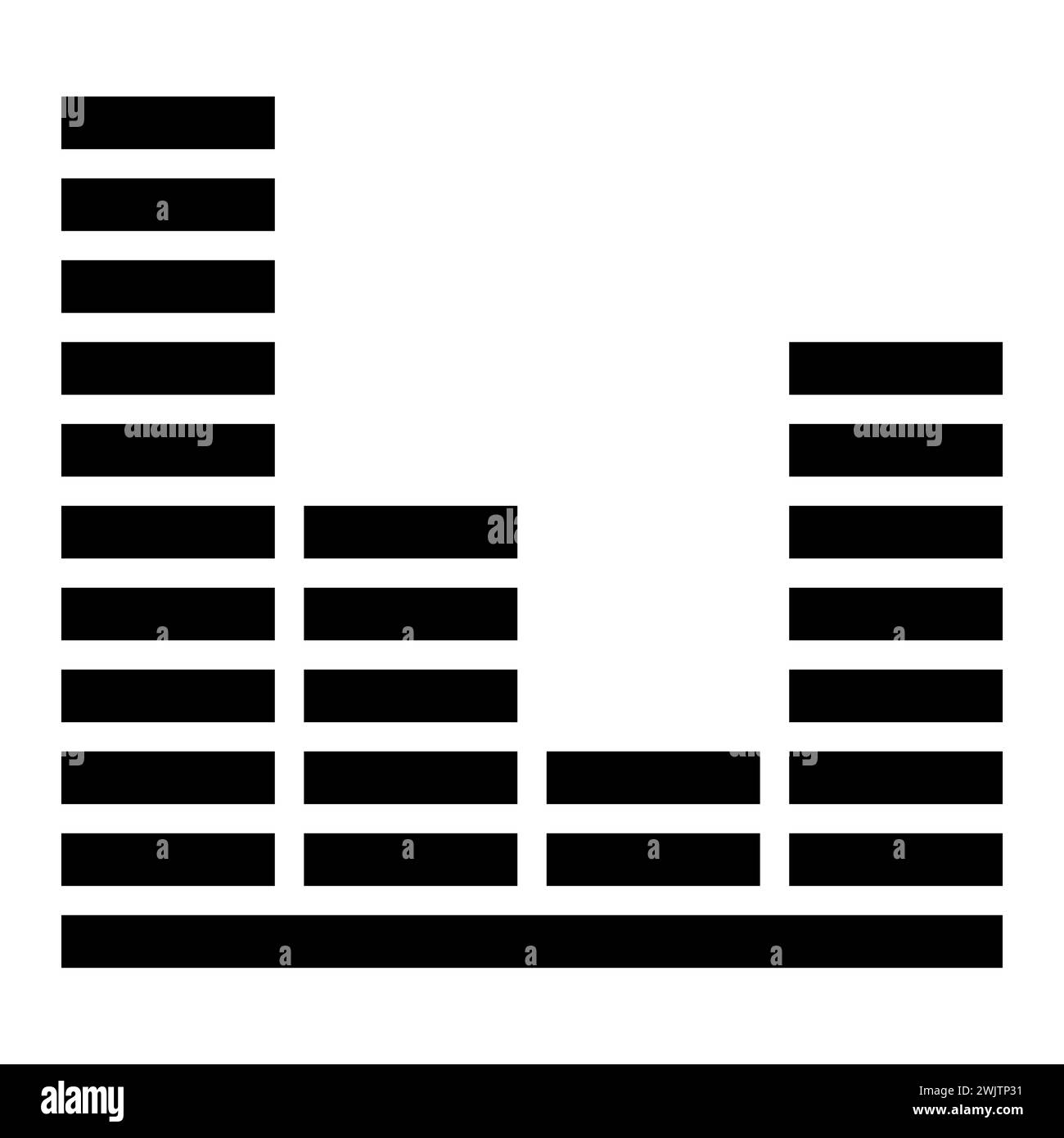 Weißes Kreuz auf Schwarz. Symbol für Tonwelle oder Sprachnachricht. Musik-Waveform, Musiktitel Radiowiedergabe. Audio-Equalizer-Leitung. Vektorabbildung. Vektorschallwelle. Stock Vektor