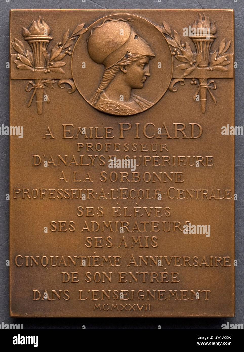 Georges-Henri Prud'homme (1873-1947). Emile Picard von der Französischen Akademie. 1927. Museum der Schönen Künste der Stadt Paris, Petit Palais. 79798-12 Akademiker, französische Akademie, Jahre 20 1920 20, Medaille, Gedenkobjekt, rückwärts, 20. XX. 20. 20. 20. 20. Jahrhundert Stockfoto