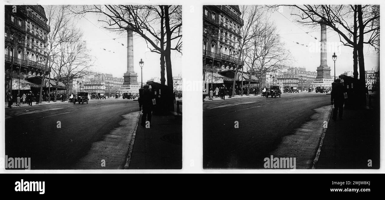 Place de la Bastille, Paris (III, ivme und 11. Arr.). 1920-1940. Anonyme stereoskopische Sicht. Paris, Carnavalet Museum. 53419-6 Arrondissement, Kolumne vom Juli, IIIEM III 3. 3., IVEME IV 4. 4., Place de la Bastille, Stereo, Stereoskopische Ansicht, Xieme XI 11. 11. 11. 11. 11. 11. 11. 11. 11. 11. 11. 11. 11. 11. 11. 11. 11. 11 11. 11. 11. 11. 11. 11. 11 11. 11. 11. 11. 11. 11. 11 11. 11. 11. 11. 11. 11 Stockfoto