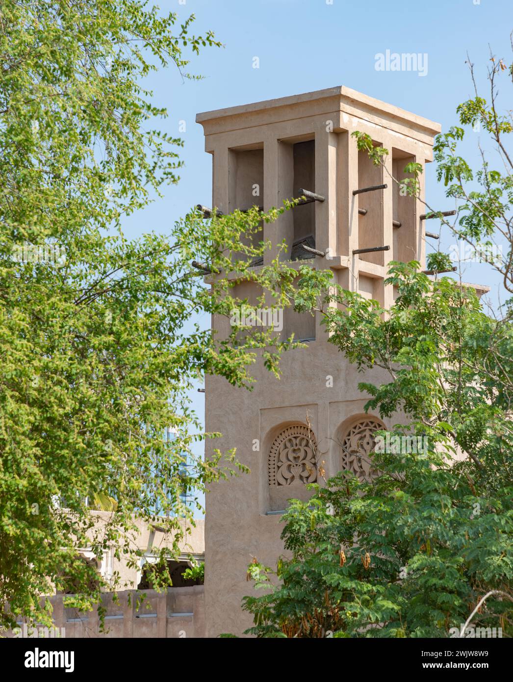 Ein Bild des historischen Stadtviertels Al Fahidi. Stockfoto