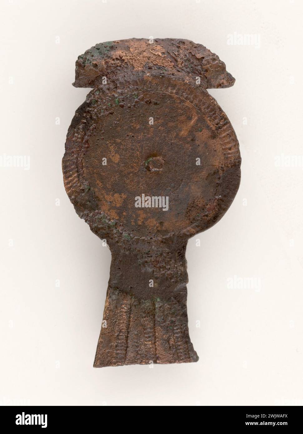 Pfauenschwanzfibula. Kupferlegierung. Gallo-Römisch. Paris, Carnavalet Museum. 51463-6 Klammer, Kupferlegierung, Befestigung, gallo-römische Zeit, Fibula, Gallo-Roman, Pfauenschwanz Stockfoto