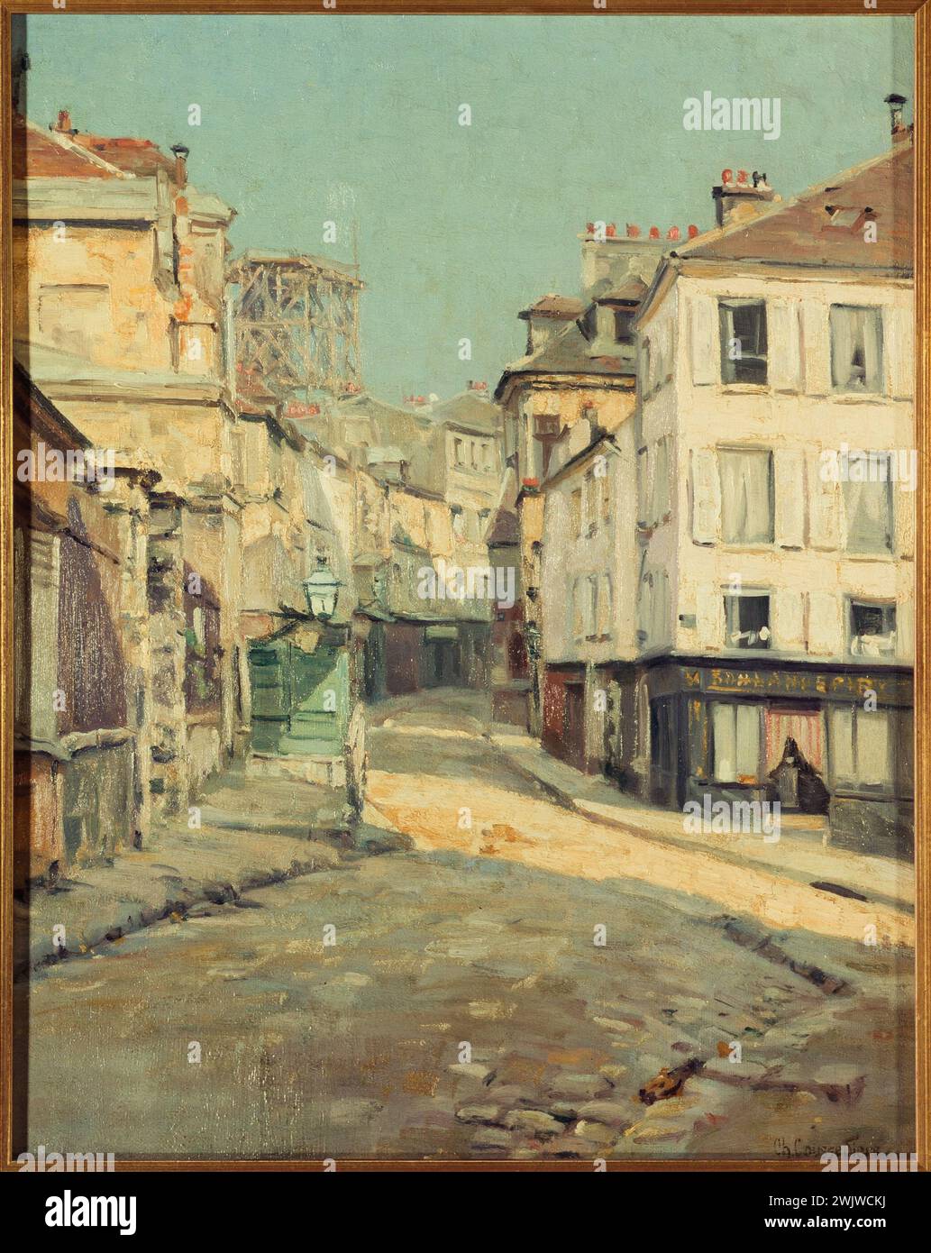 Charles Jean Coussedière (gestorben 1934). Norvins Street in Montmartre. Öl auf Leinwand. 1899. Paris, Museum Carnavalet. 76092-5 Canvas Oil, Montmartre, Stadtlandschaft, Pariser Viertel, Rue Norvins, 18. 18. 18. 18. 18. 18. 18. 18. 18 18. Arrondissement Stockfoto