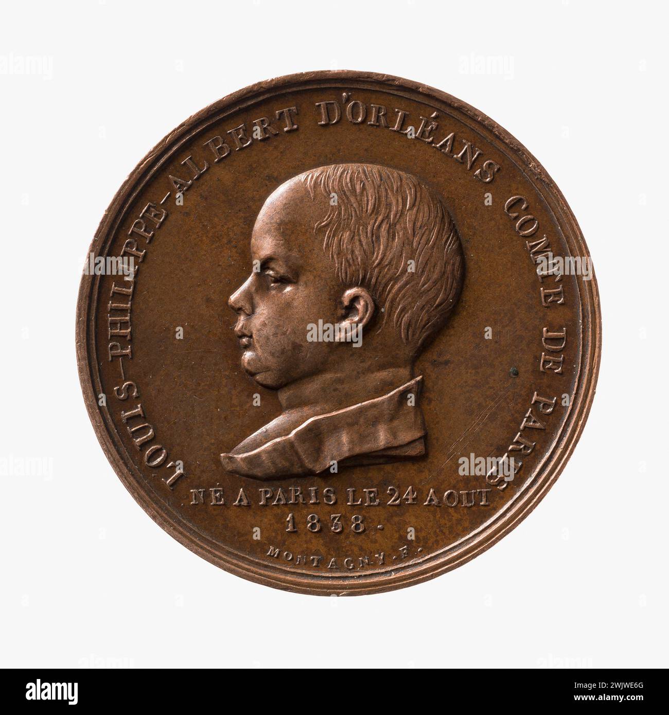 Jean-Pierre Montagny (1789-1862). Taufe des Grafen von Paris, 2. Mai 1841. Cuper, 1841. Paris, Musée Carnavalet. Medaille, Numismatik Stockfoto