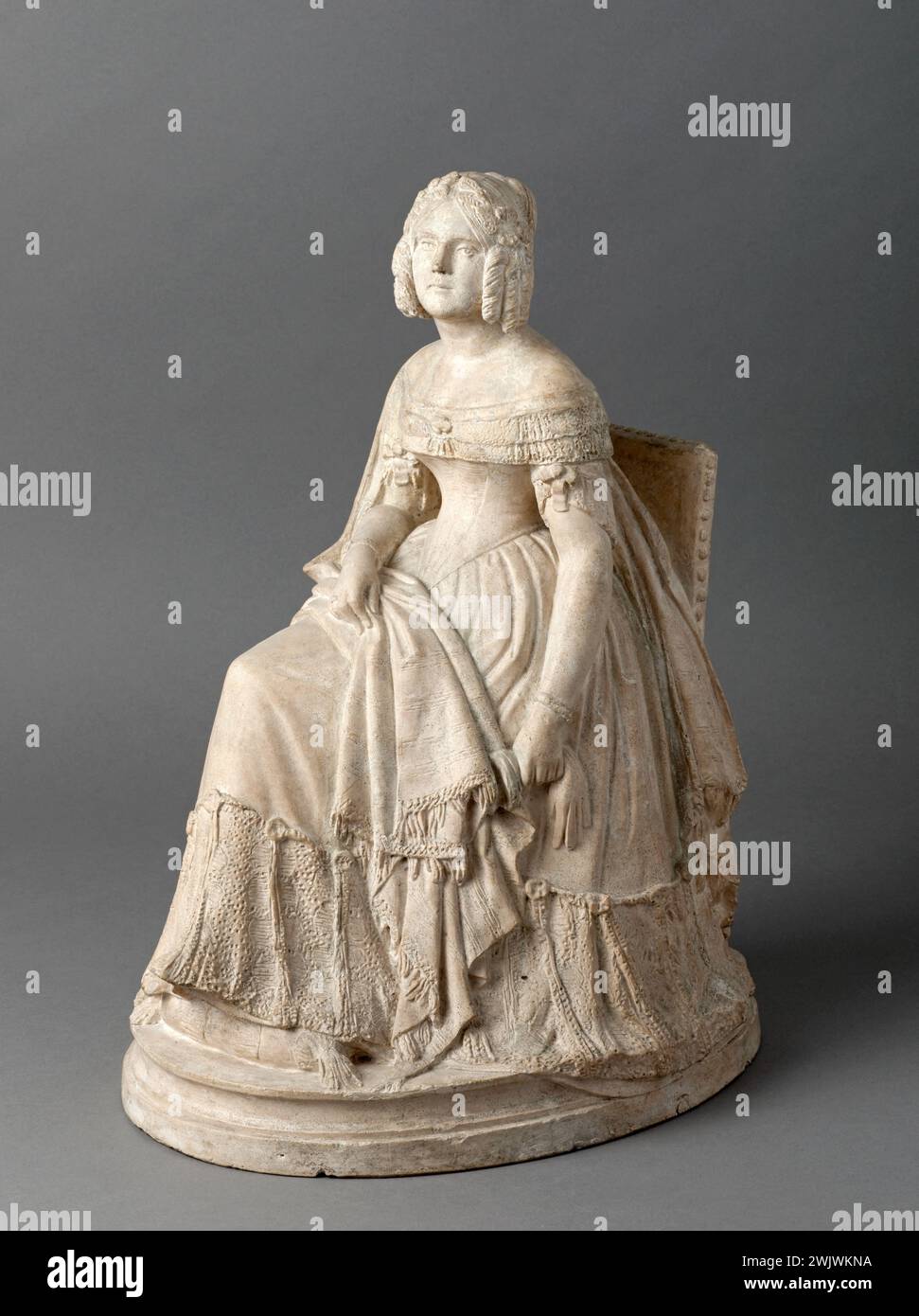 James Pradier (1792-1852). Louise Colet Assisi hat die Krone der Blumenspiele erhalten. Patinierter Gips, um 1837. Paris, das Haus von Victor Hugo. 51263-6 Assisi, Krone, französische Schriftstellerin, Schriftstellerin, Frau der Briefe, blumenspiel, Patina gemustert, Empfang, 19. XIX. 19. 19. 19. 19. 19. 19. 19. 19. 19 Stockfoto