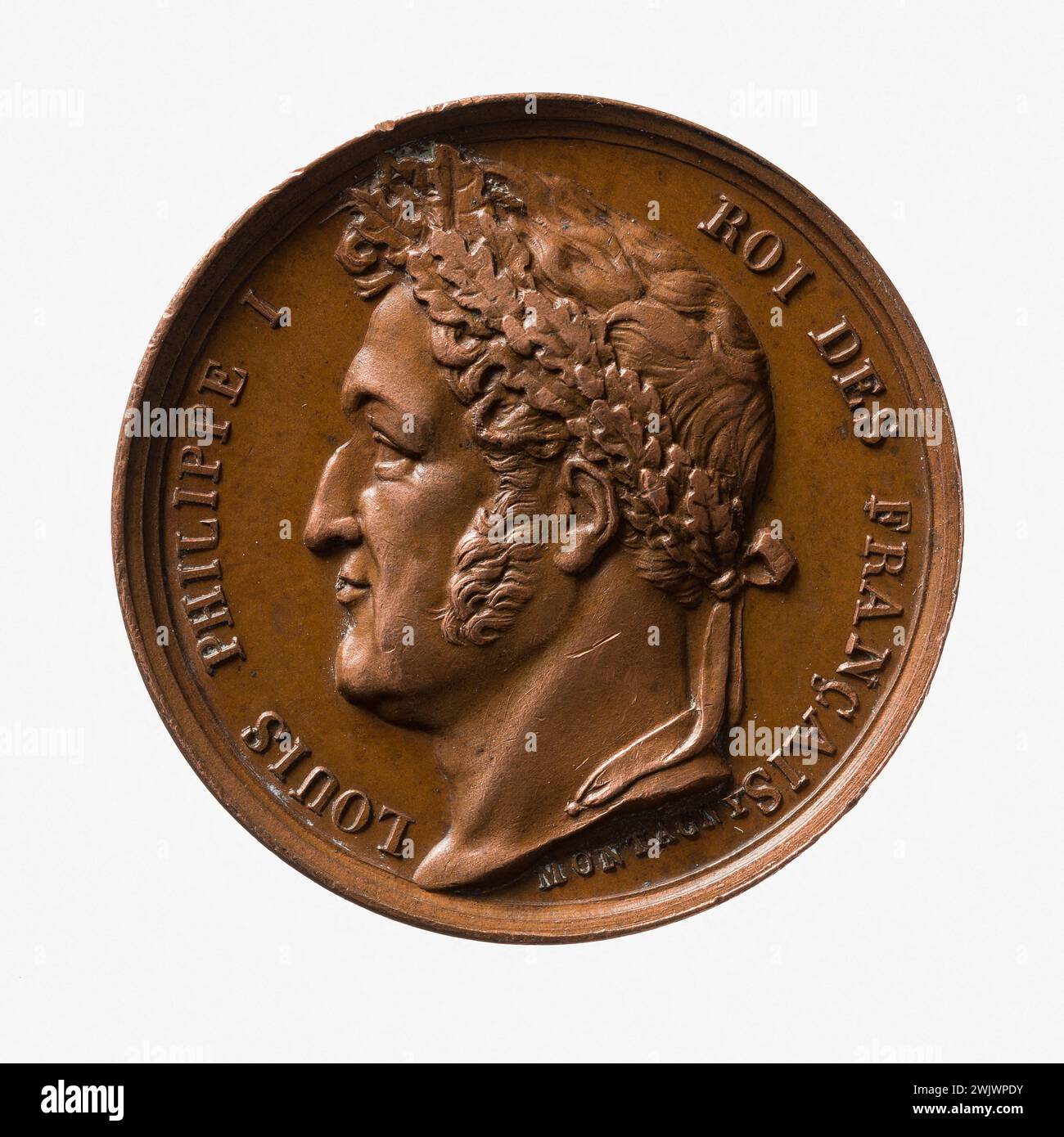 Jean-Pierre Montagny (1789-1862). Geburt von Louis Philippe Albert d'Orléans, Graf von Paris, 24. August 1838. Cuper, 1838. Paris, Musée Carnavalet. Medaille, Numismatik Stockfoto
