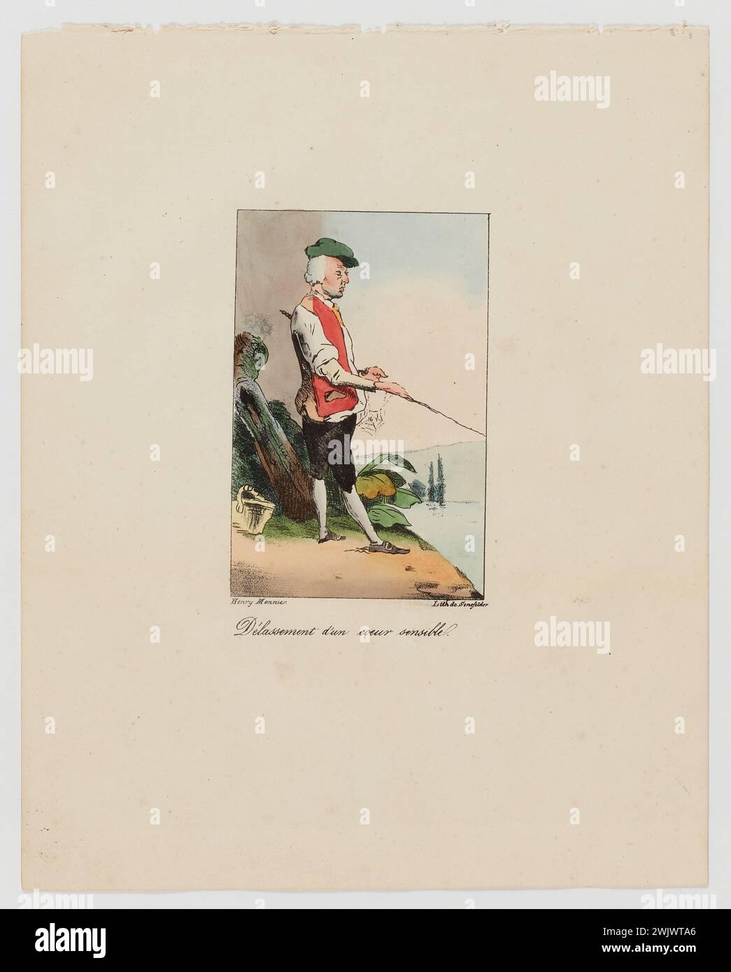Monnier, Henry Bonaventure (N.1799-06-07-D.1877-01-03), Désstressement of a Sensitive Heart (registrierter Titel (Brief)), 1827. Maison de Balzac. Stockfoto