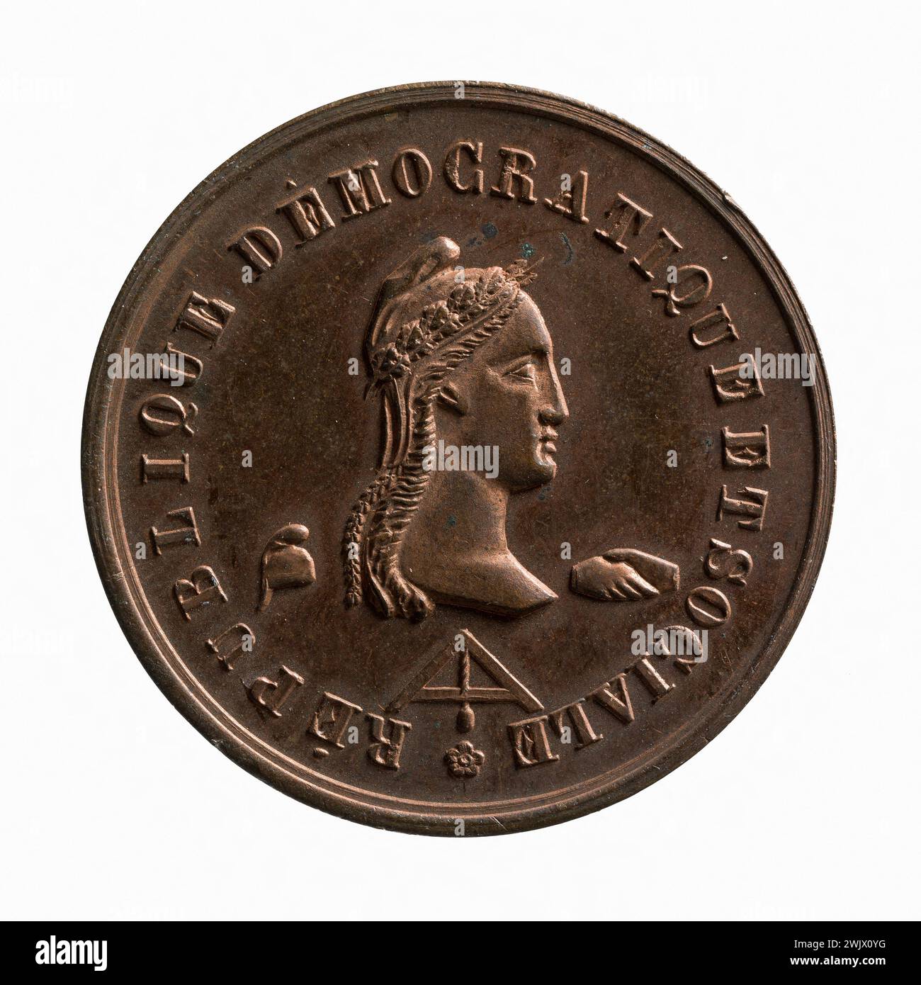 Lyon-Aufstand, 15. Und 16. Juni 1849. Cuper, 1849. Paris, Carnavalet Museum. Numismatik Stockfoto