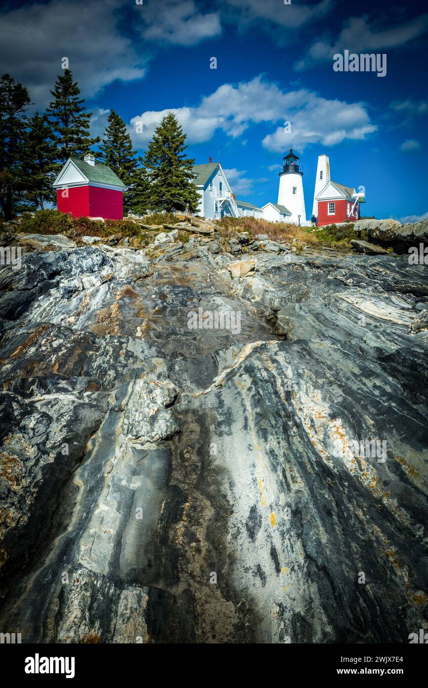 Das Pemaquid Point Light, Maine, USA Stockfoto