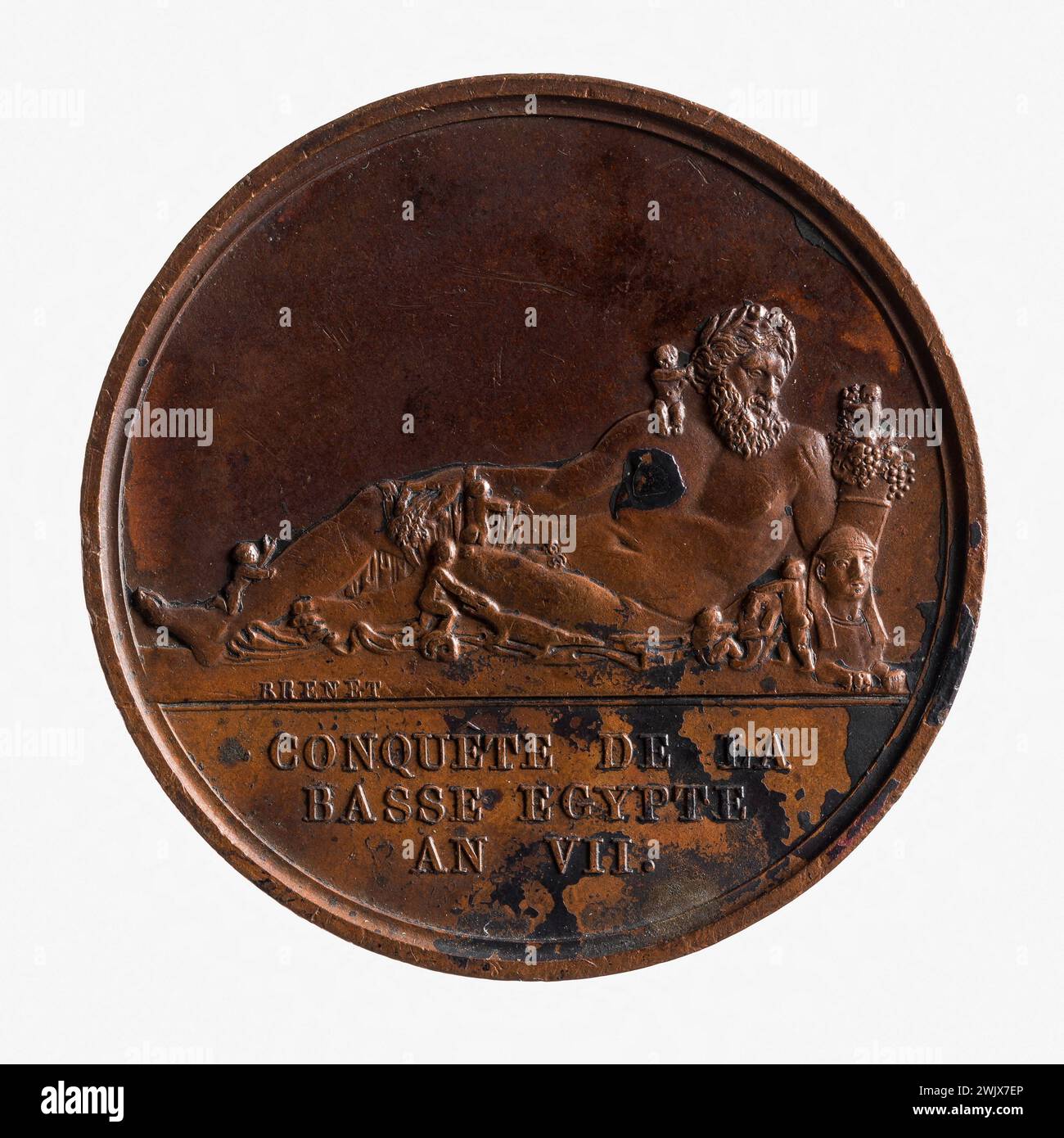 Nicolas Brenet (1770-1846). Eroberung von Unterägypten. Kupfer, 1798. Paris, Carnavalet Museum. Medaille, Numismatik Stockfoto