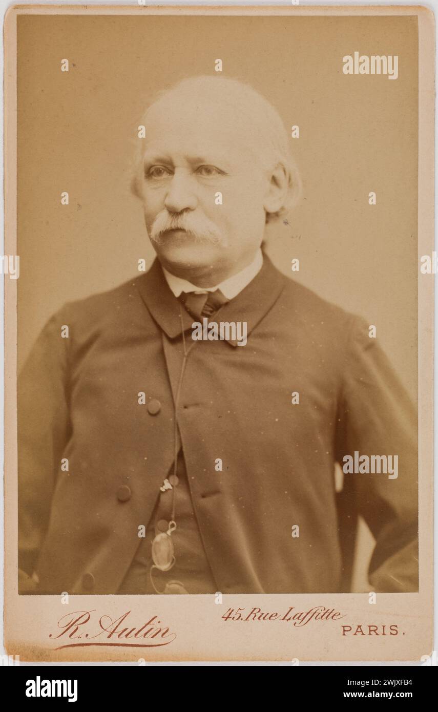 Paul Meurice '. Foto von Raoul Autin (* 1850). Zeichnen Sie auf Albuminpapier. 1887. Paris, Maison de Victor Hugo. 123628-27 Stockfoto