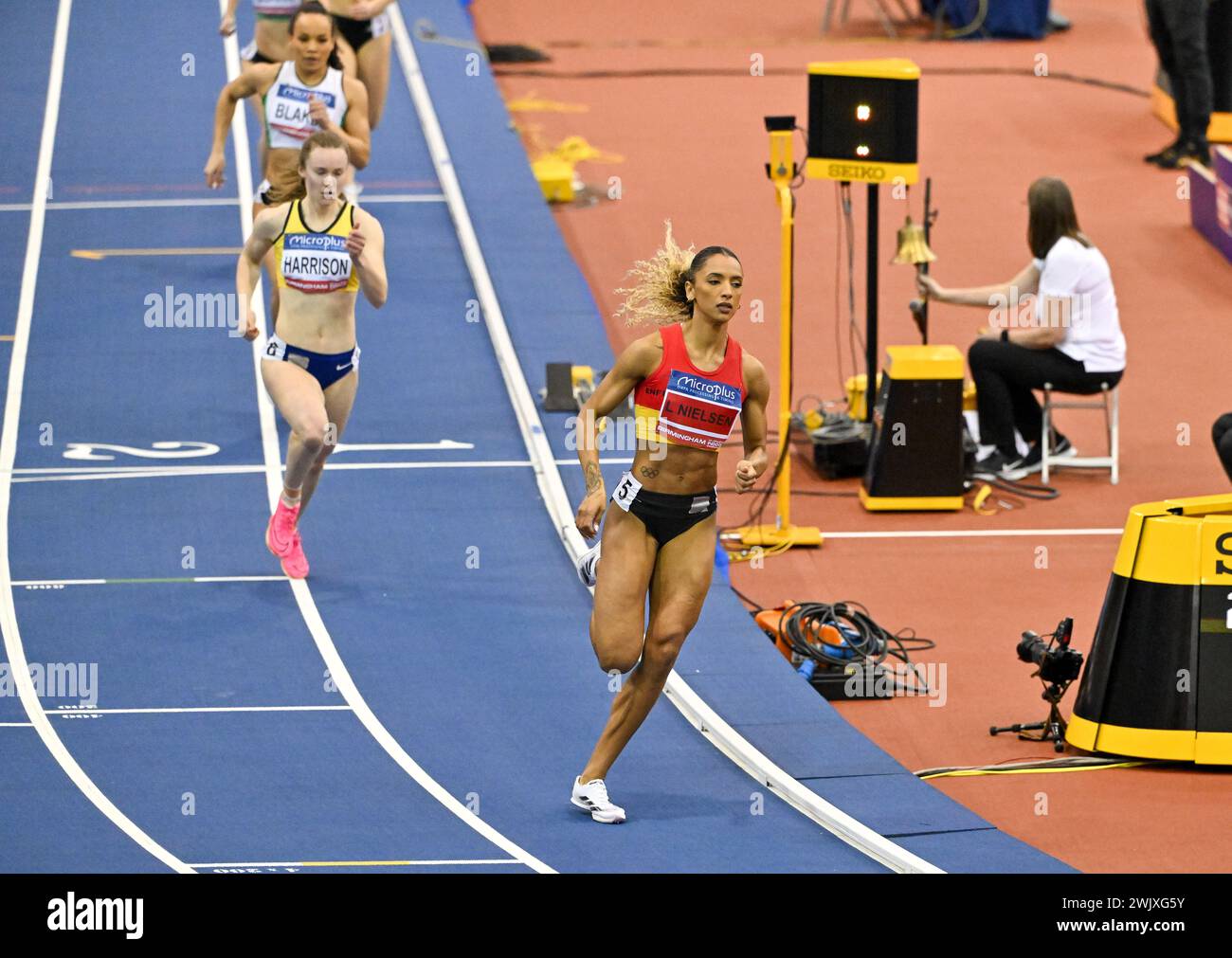 Birmingham, Großbritannien. Februar 2024. NIELSEN Laviai in den 400-m-Läufen der Frauen während der Microplus UK Leichtathletik Indoor Championships in der Utilita Arena, Birmingham, Großbritannien. Quelle: LFP/Alamy Live News Stockfoto