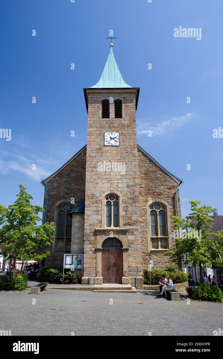 St. Johannes Baptist, katholische Kirche, Marktplatz, Blankenstein, Hattingen, Nordrhein-Westfalen, Deutschland, Europa Stockfoto