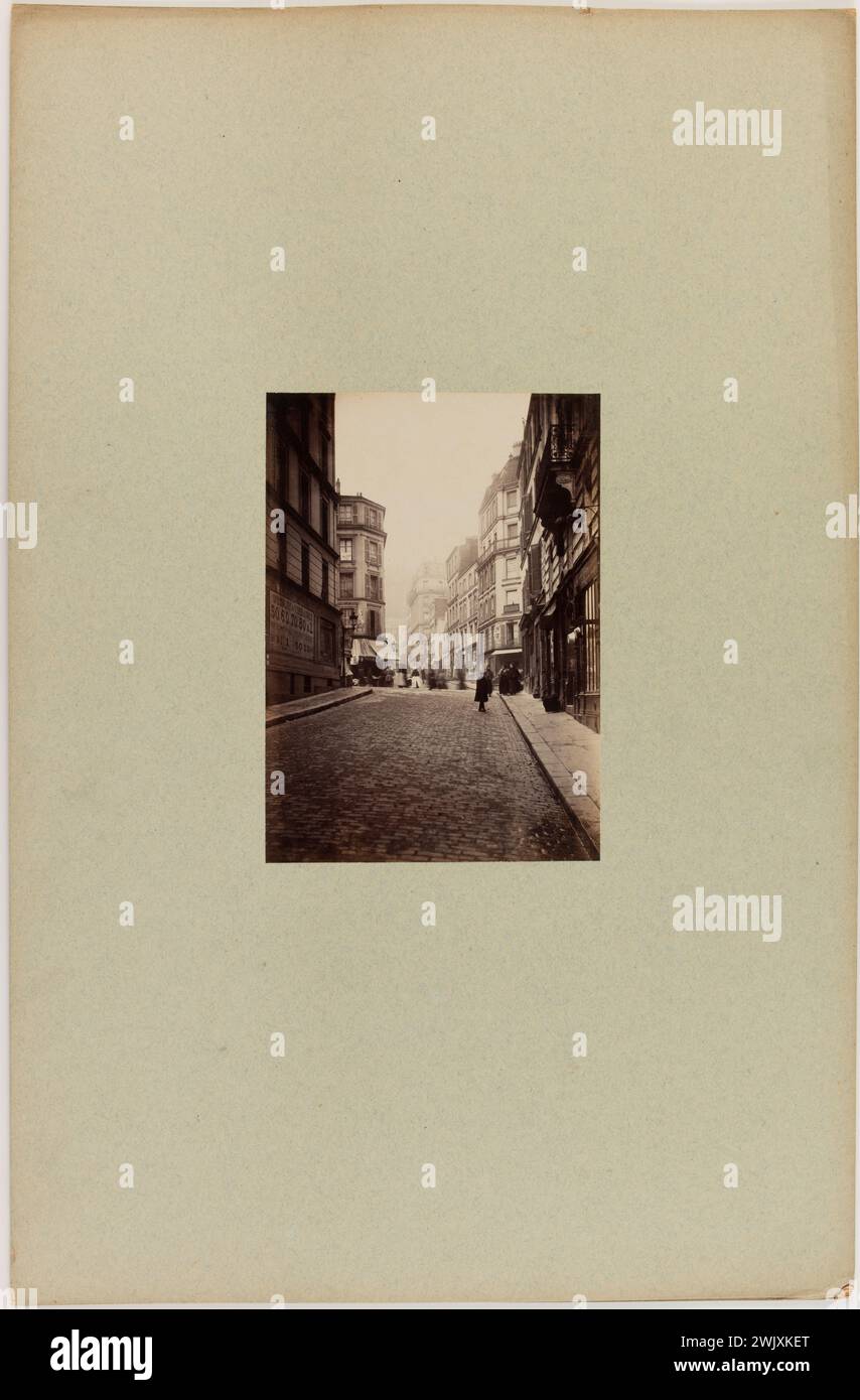 Old Montmartre: rue du 18. Arrondissement, Paris. Anonyme Fotografie. Albuminpapier zeichnet. Paris, Carnavalet Museum. 123069-30 Stockfoto