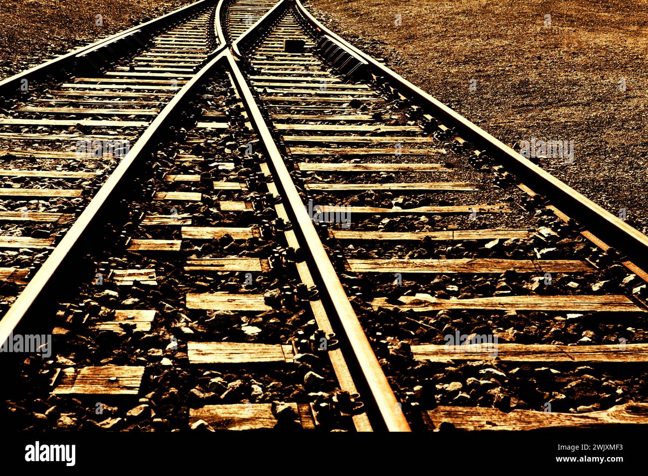 Alte Eisenbahngleise Stockfoto