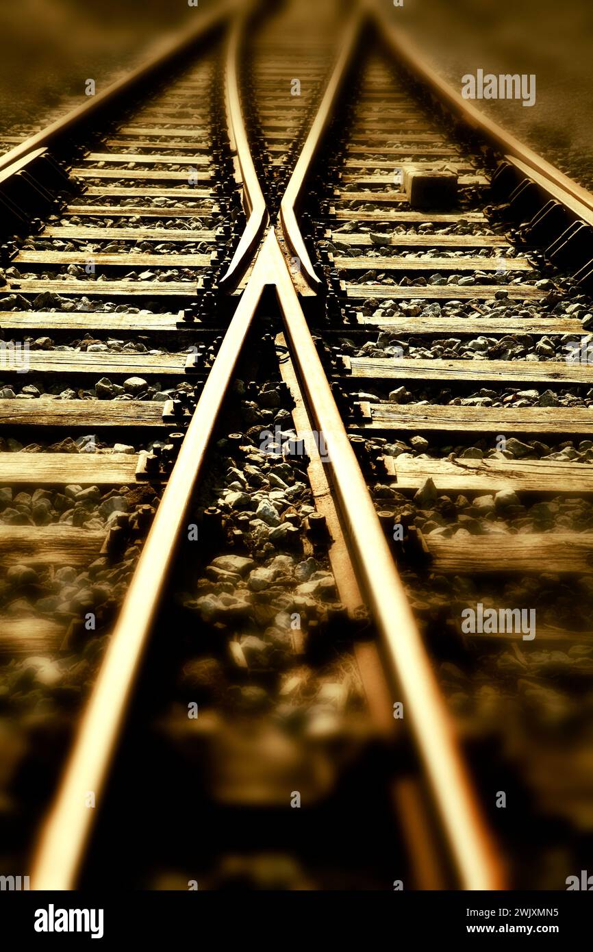 Alte Eisenbahngleise Stockfoto