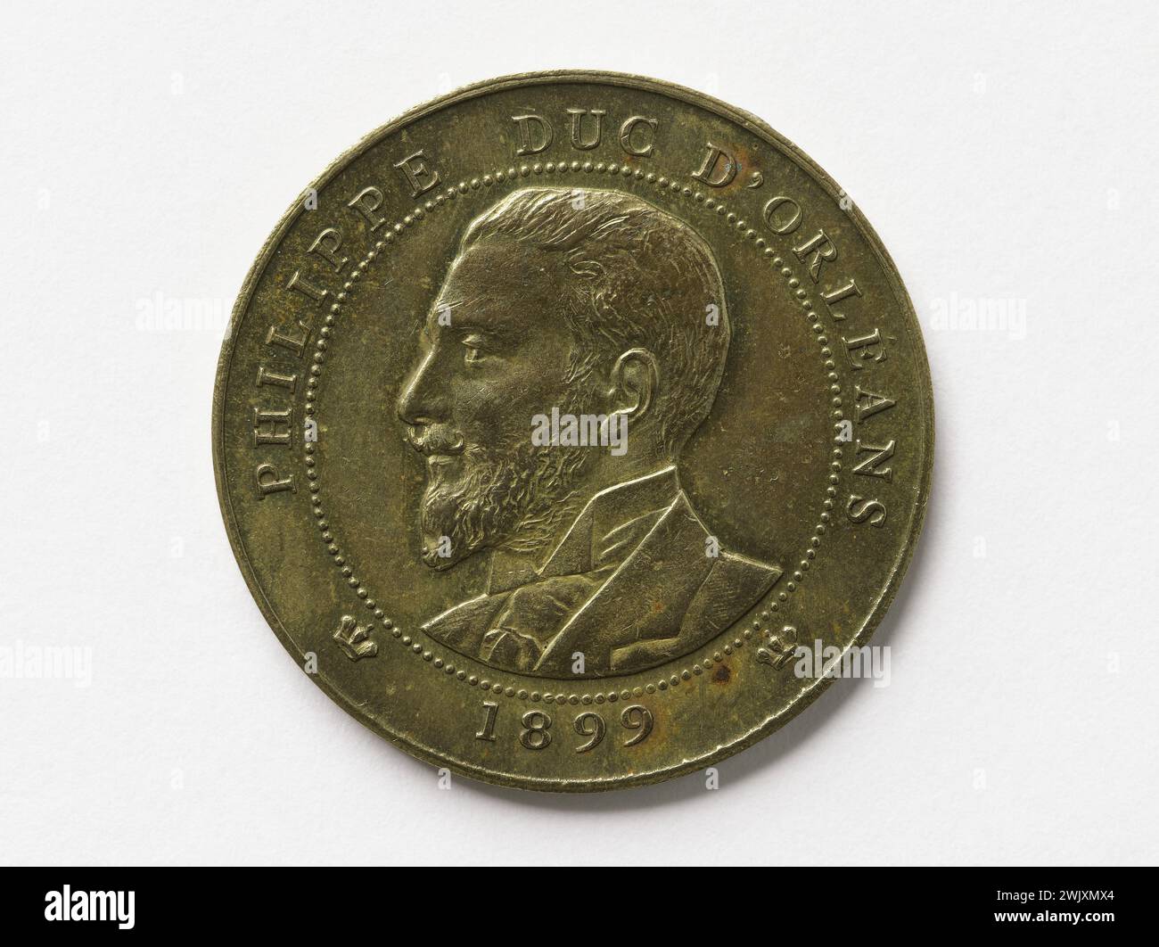 Louis Philippe Albert d’Orléans, Graf von Paris (1838–1894), Prinz Royal von Frankreich (1842–1848), 1899. Cuper, 1899. Paris, Musée Carnavalet. Numismatik Stockfoto