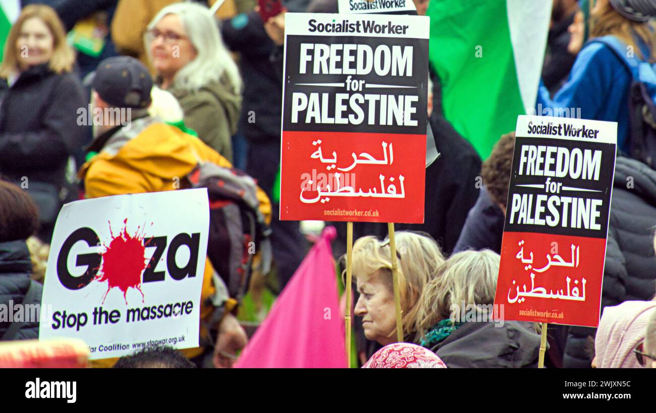 Glasgow, Schottland, Großbritannien. Februar 2024. Palästinensische Demonstration und marsch auf dem george Square im Stadtzentrum. Credit Gerard Ferry/Alamy Live News Stockfoto