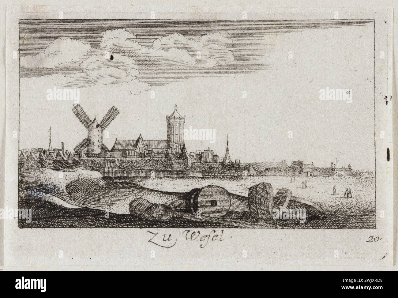 Václav Kragen (1607-1677). „Ansichten von Deutschland. Wesel'. Ätzen. Museum der Schönen Künste der Stadt Paris, Petit Palais. 112277-17 Ess, XVII. XVII. XVII. 17. Jh., Stich Stockfoto