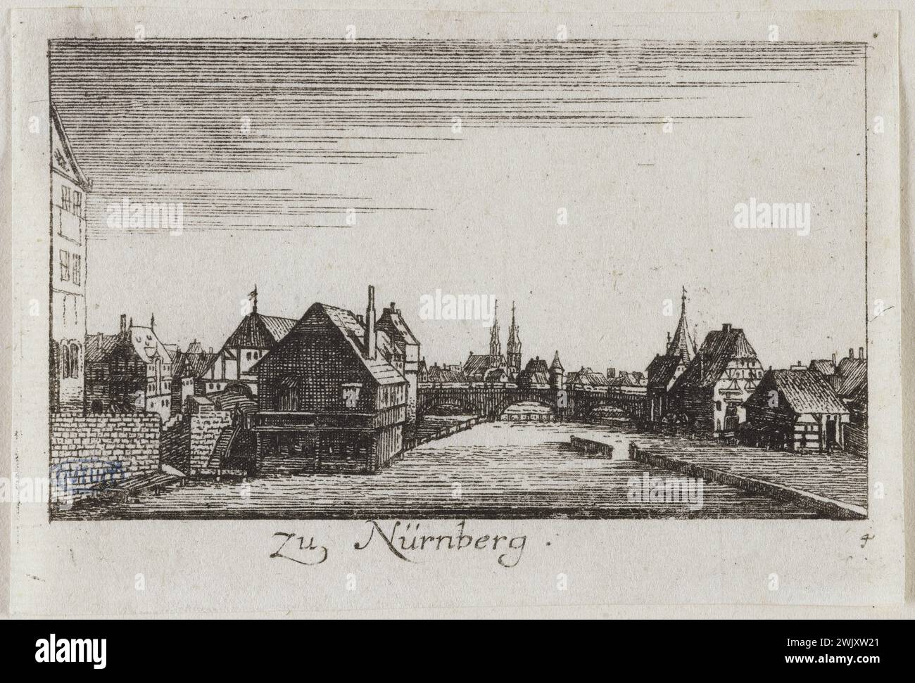 Václav Kragen (1607-1677). "Ansichten von Deutschland, Nürnberg". Ätzen. Museum der Schönen Künste der Stadt Paris, Petit Palais. 112277-1 Ess, XVII. XVII. XVII. 17. Jh., Stich Stockfoto