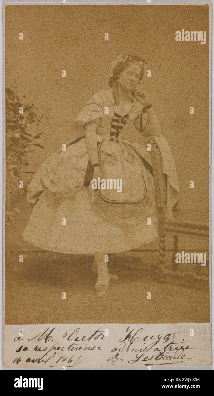 B. LESTRADE ". Anonyme Fotografie. Zeichnen Sie auf Albuminpapier. 1861. Paris, Maison de Victor Hugo. 144421-15 Porträt, 19. XIX. 19. 19. 19. 19. 19. 19. Zentrum Stockfoto