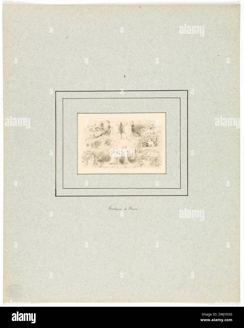 Henri-Charles Baron (1816-1885). Die Haut der Trauer für die Delloye- und Lecou-Ausgabe (1838). "Frontispiece de Baron" (Platte I). Bleistiftzeichnung. 1838. Paris, Maison de Balzac. 101565-5 Zeichnung, 19. XIX. 19. 19. 19. 19. 19. 19. 19. Mitte Stockfoto