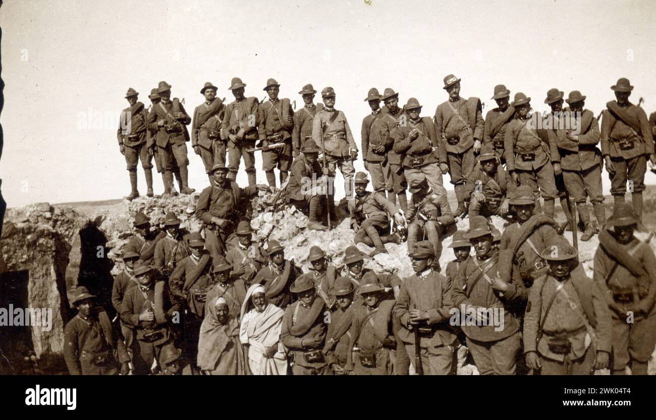 1912 Italienisch-Türkisch oder Türkisch-Italienischer Krieg - italienische Armee in Cirenaica, Libyen Stockfoto