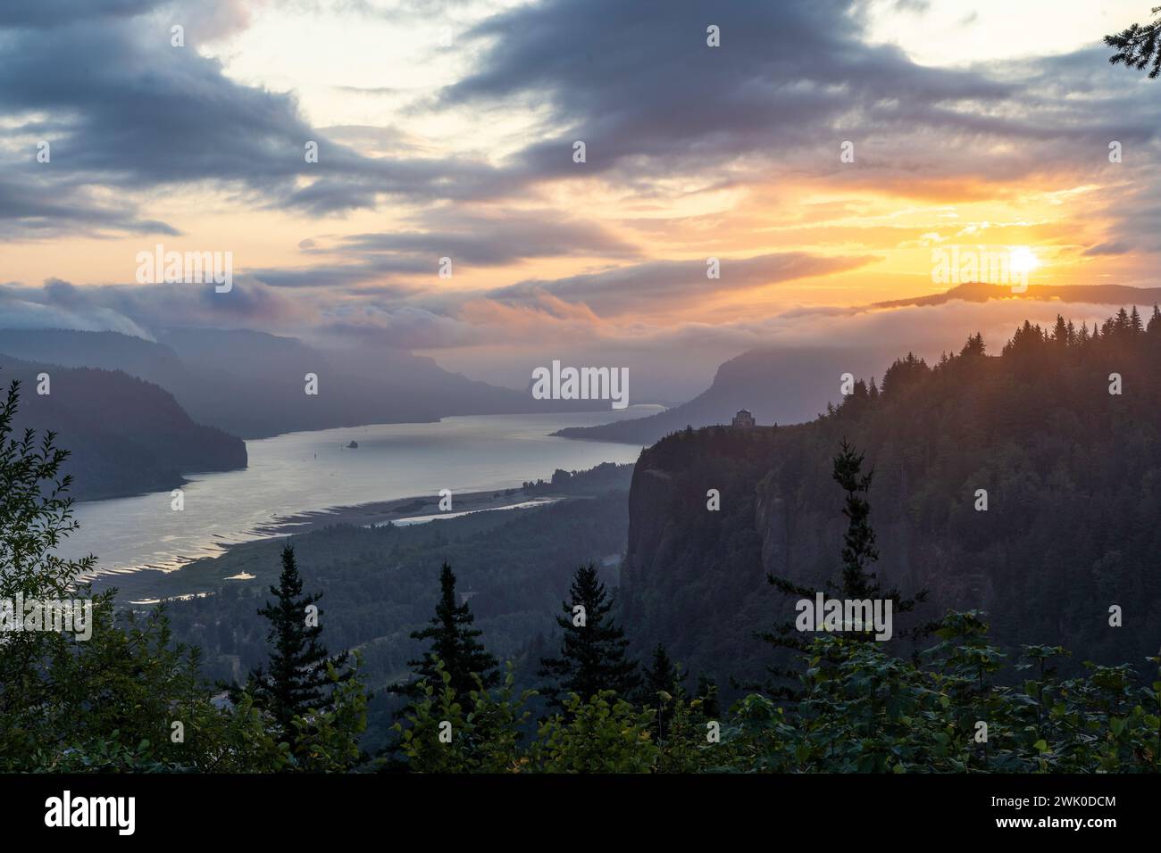 Columbia River Gorge Crown Point Vista vom Women's Forum Oregon Stockfoto