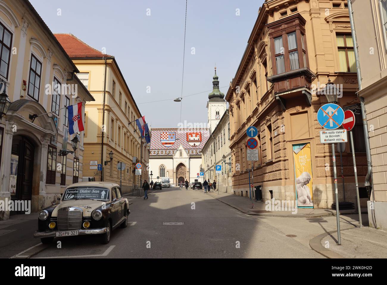 Architektur und historische Sehenswürdigkeiten der kroatischen Hauptstadt Zagreb. Stockfoto