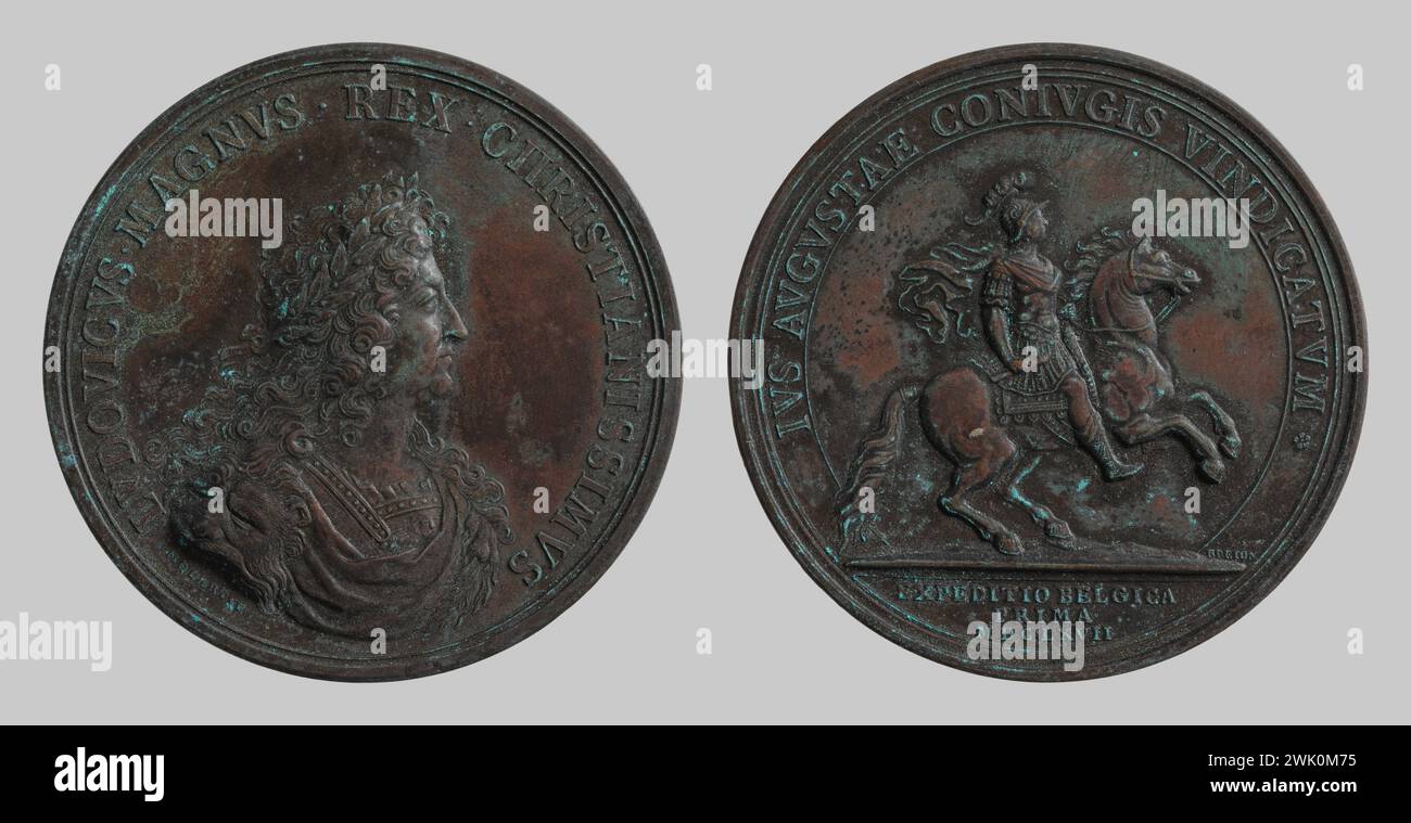 Flandern Kampagne (Haupttitel), 1667. Bronze-Kupferlegierung. Rotbraune Patina. Petit Palais, Museum der Schönen Künste der Stadt Paris. Stockfoto