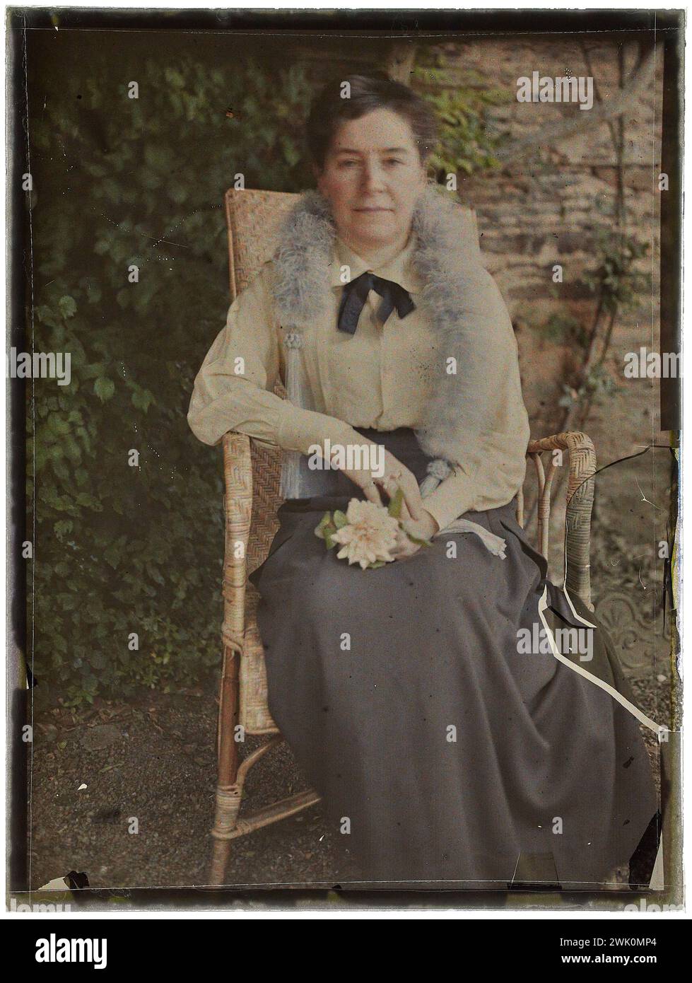 Frau Jean Psichari (gebräuchlicher Name). Fotoplatte aus Glas. Museum des romantischen Lebens. Stockfoto