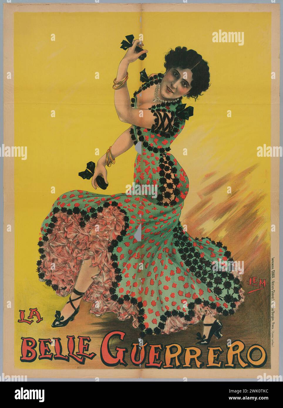 Lemoine, Auguste (Nr. 1829 - D.1862), La/Belle Guerrero (eingetragener Titel), 1880. Farblithographie. Carnavalet Museum, Geschichte von Paris. Stockfoto