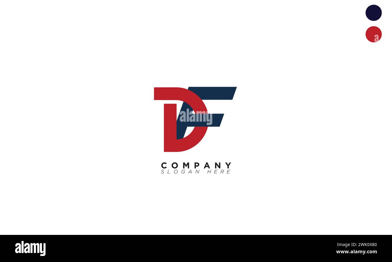 DF Alphabet Buchstaben Initialen Monogramm Logo Stock Vektor