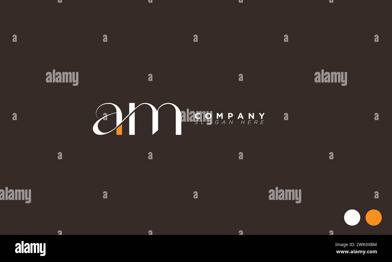 AM Alphabet Buchstaben Initialen Monogramm Logo Stock Vektor