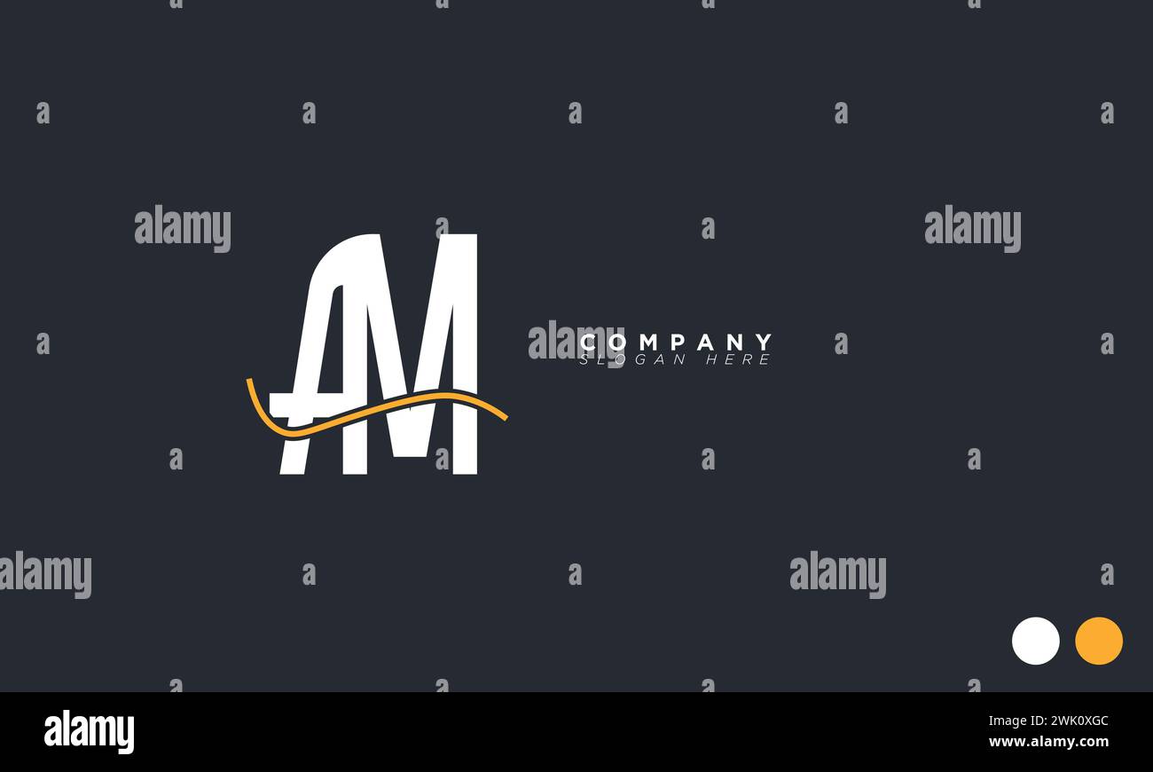 AM Alphabet Buchstaben Initialen Monogramm Logo Stock Vektor