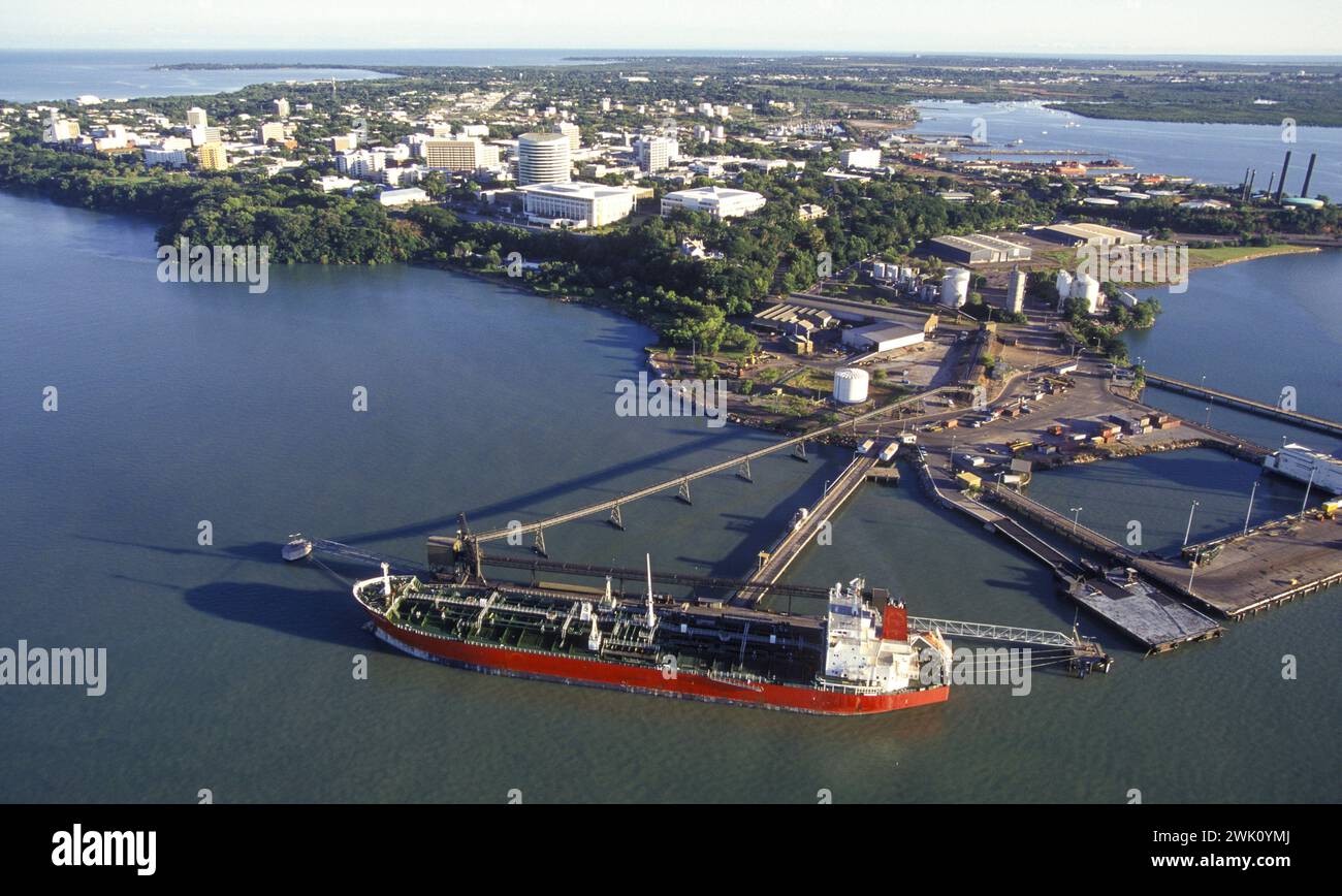 Darwin Hafen und die Stadt Darwin im Northern Territory, Australien. Stockfoto
