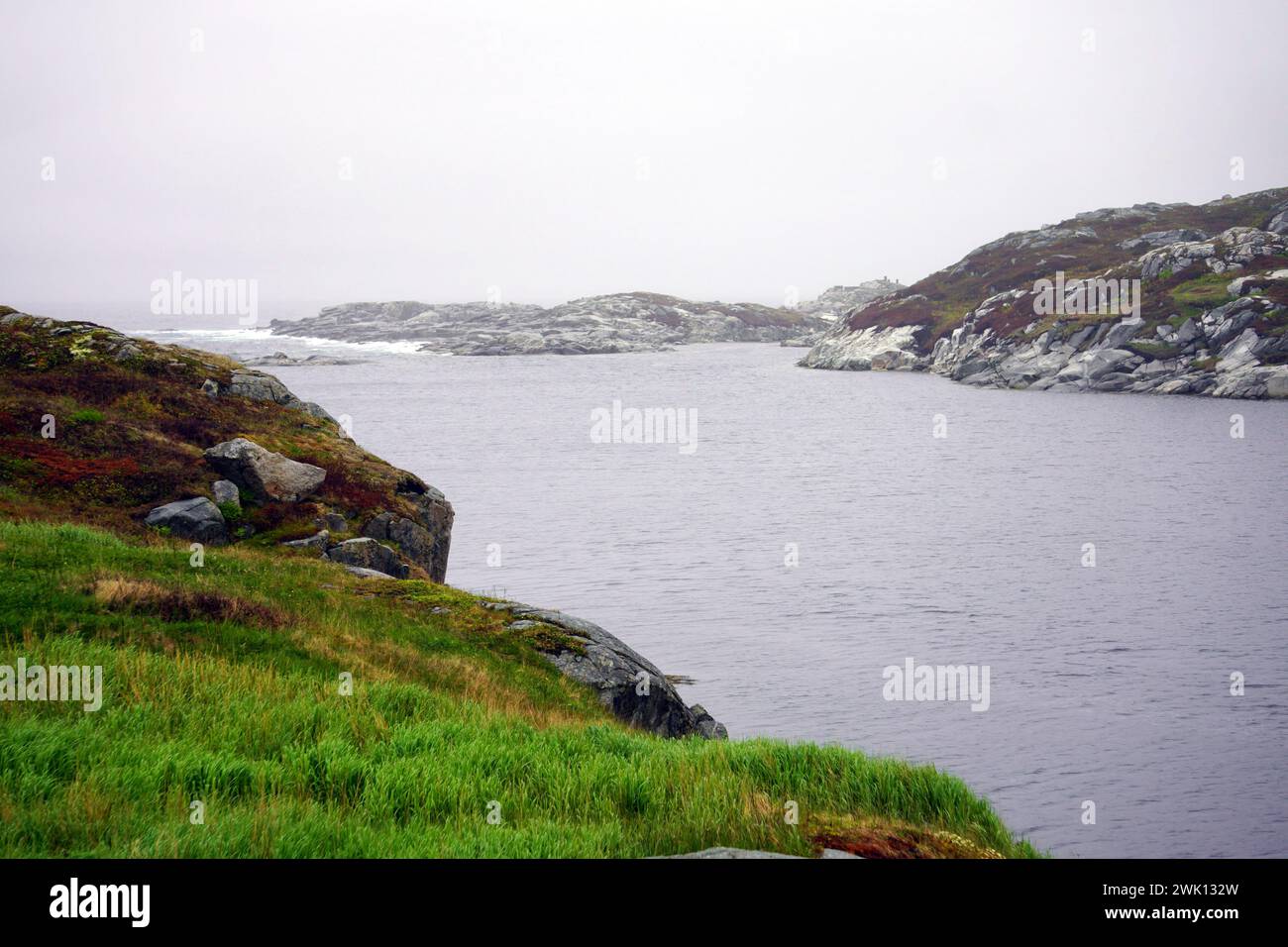 Felsige Bucht an einem bewölkten Tag an der Südküste Neufundlands Stockfoto