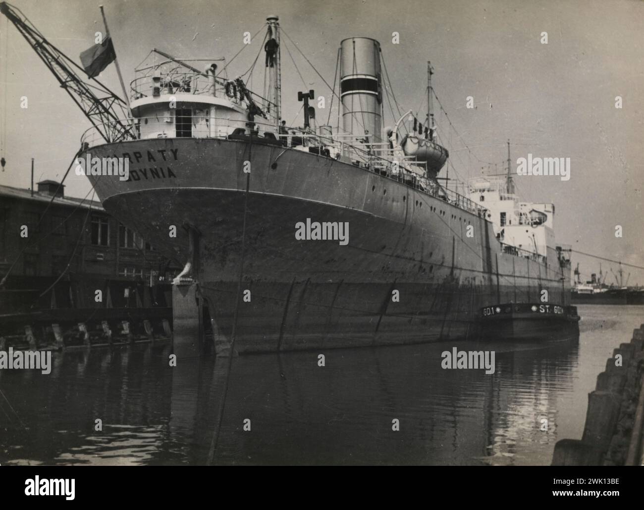 Gdańsk, Polen. Schiff "Karpaty Gdynia" in der Werft von Gdańsk. 1945 Stockfoto