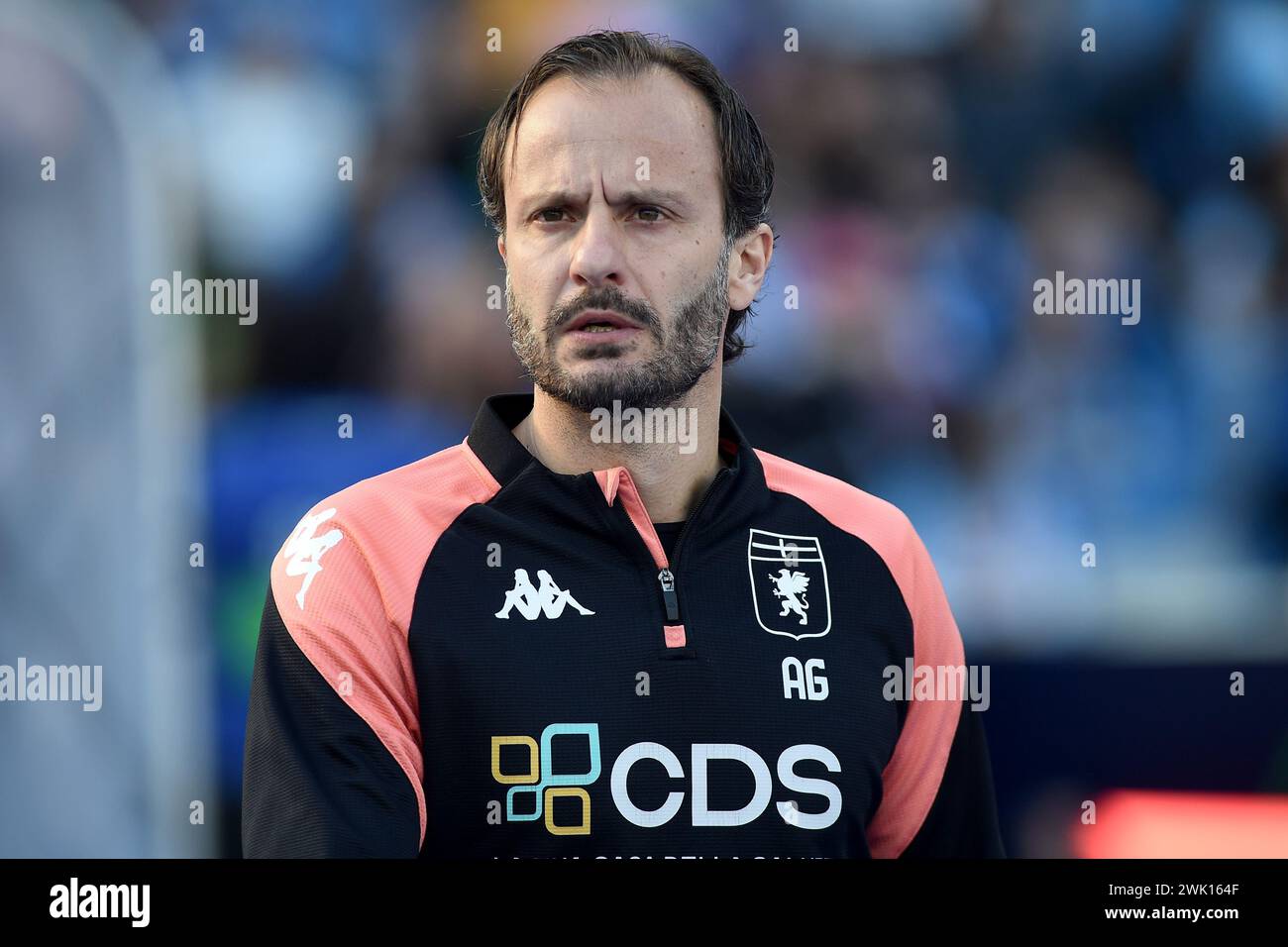 Neapel, Italien. Februar 2024. Alberto Gilardino Head Coach des Genua CFC während des Spiels der Serie A zwischen SSC Napoli und Genua CFC im Stadio Diego Armando Maradona Neapel Italien am 17. Februar 2024. Franco Romano/Alamy Live News Stockfoto