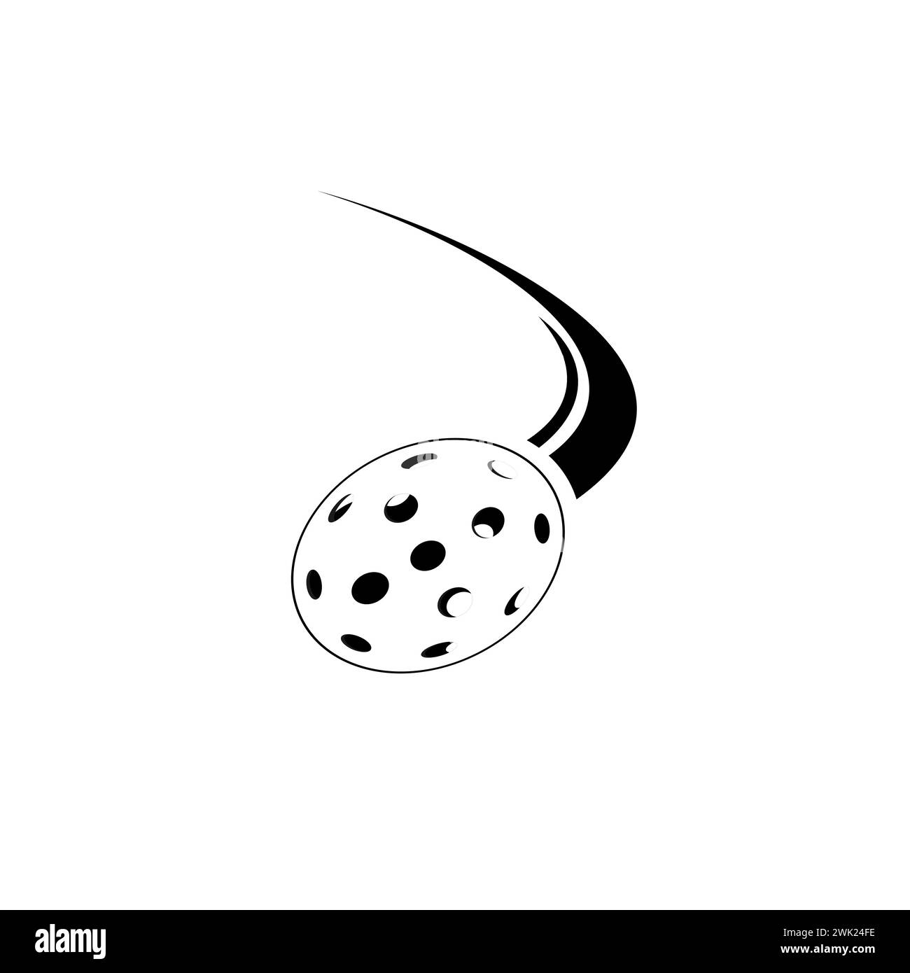 Abbildung: Pickleball-Ball, der durch die Luft fliegt Stock Vektor