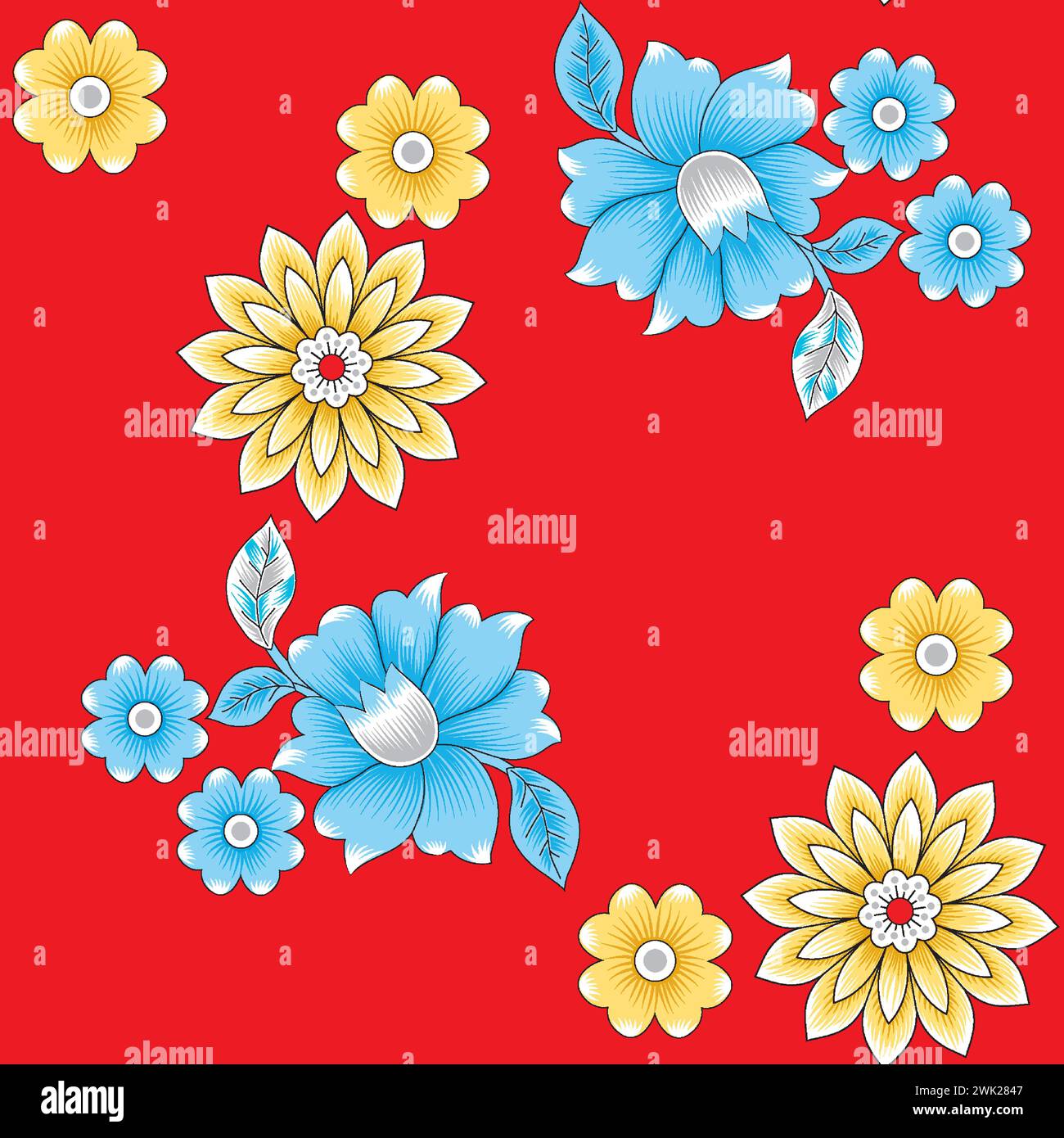 Mehrfarbig dekorierte Handzeichnung gerendert gezeichnet ornamental auf der ganzen Basis Hintergrund Wiederholungsmuster geometrische Textur Grenze ethnische Stammeskreativ Stock Vektor