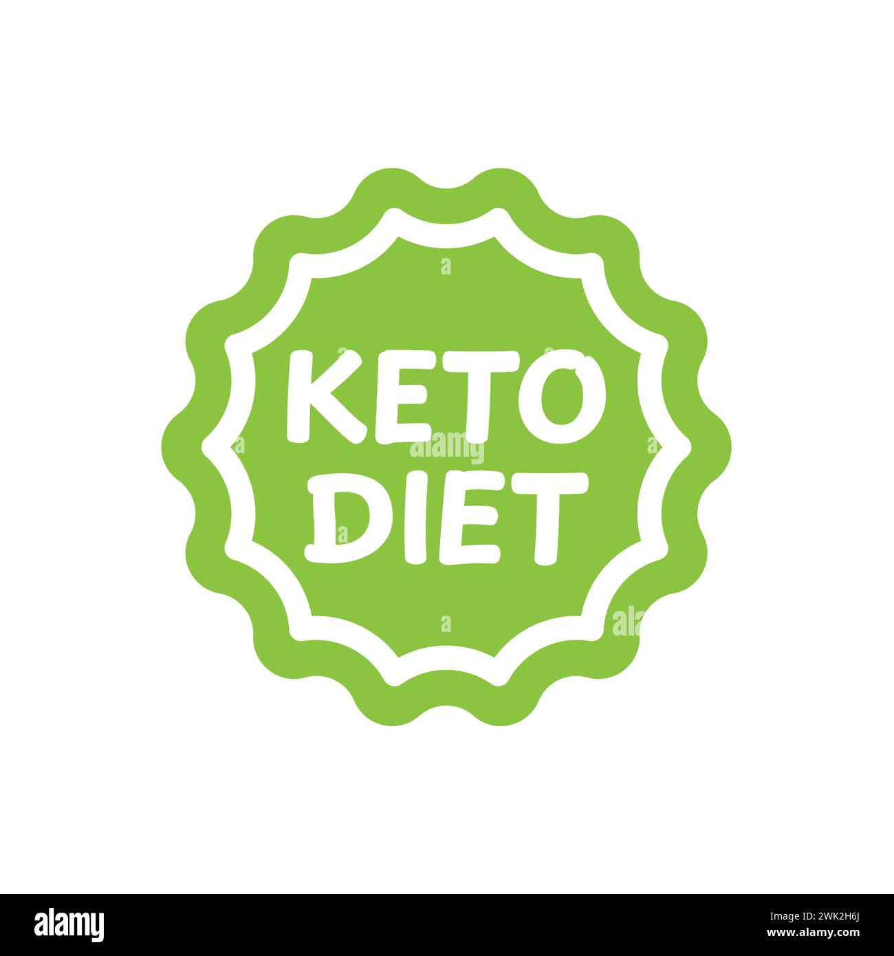 Keto-Diät-Vektorlabel. Nährwertkennzeichnung und Aufkleber einkreisen. Stock Vektor
