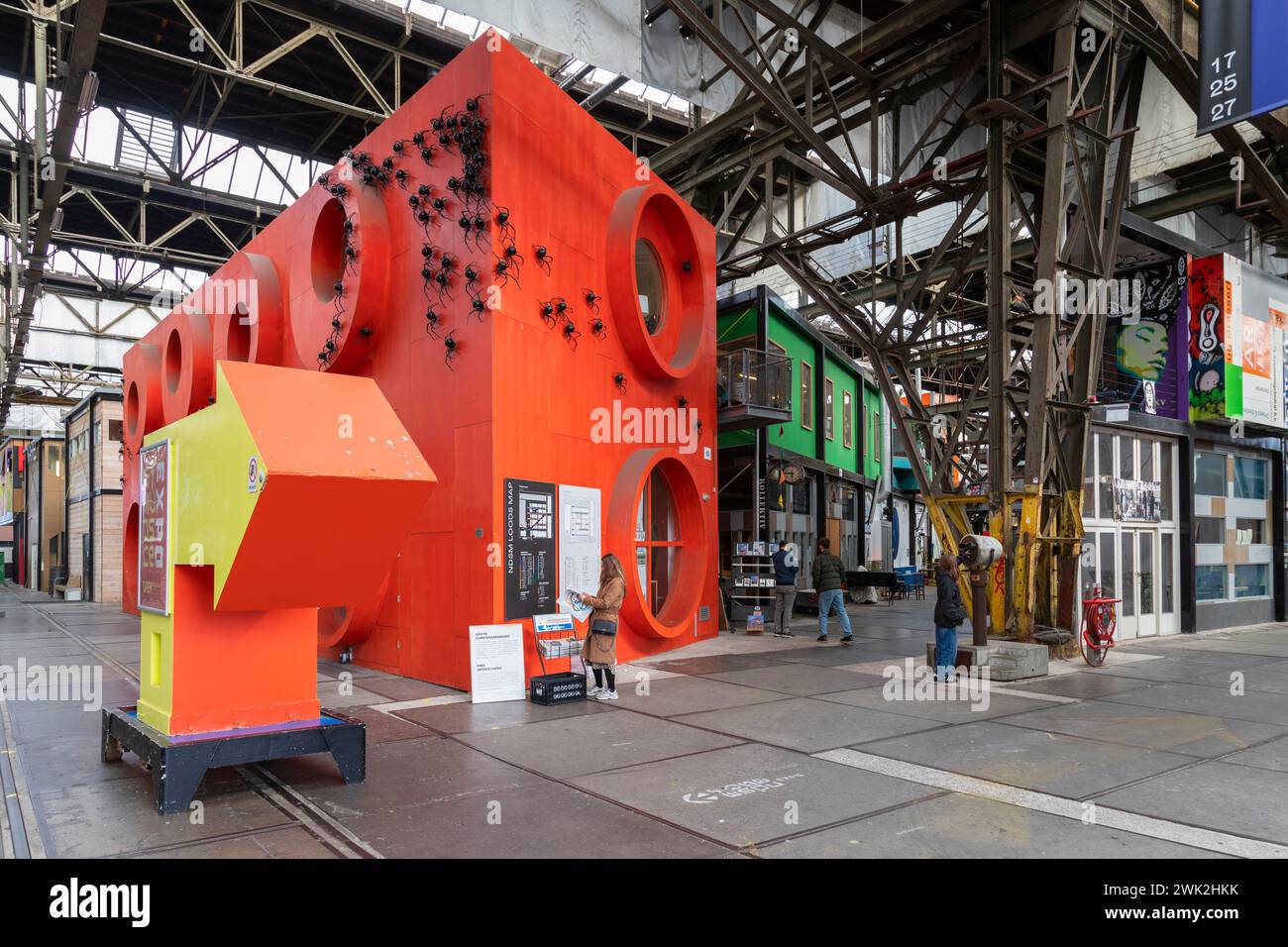 Art City NDSM Zentrum für Kunst, Kultur und Handwerk in Amsterdam. Stockfoto
