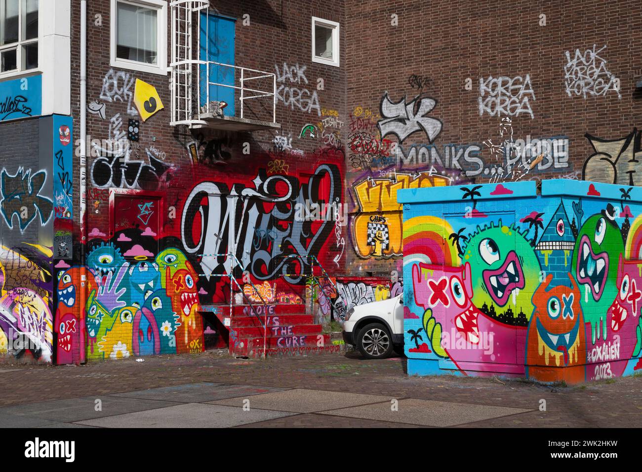 STRAAT - Museum für Graffiti und Straßenkunst auf dem ehemaligen NDSM-Kai in Amsterdam. Stockfoto