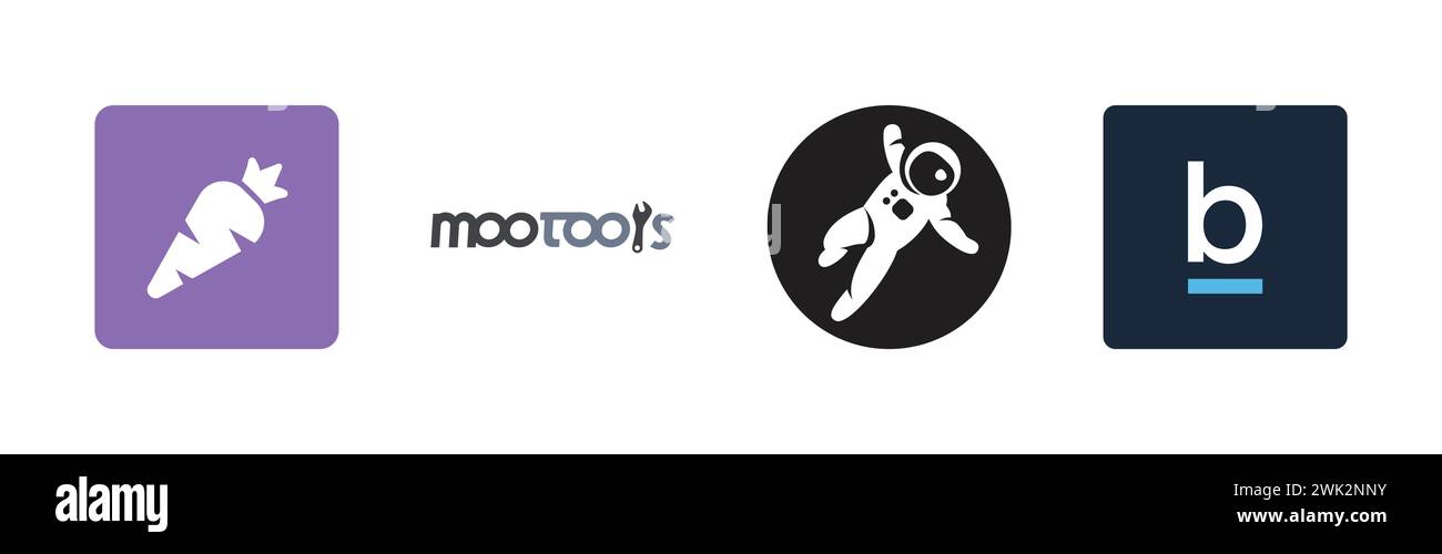 Batch, Prospect, MooTools, Grav, beliebte Logo-Kollektion. Stock Vektor
