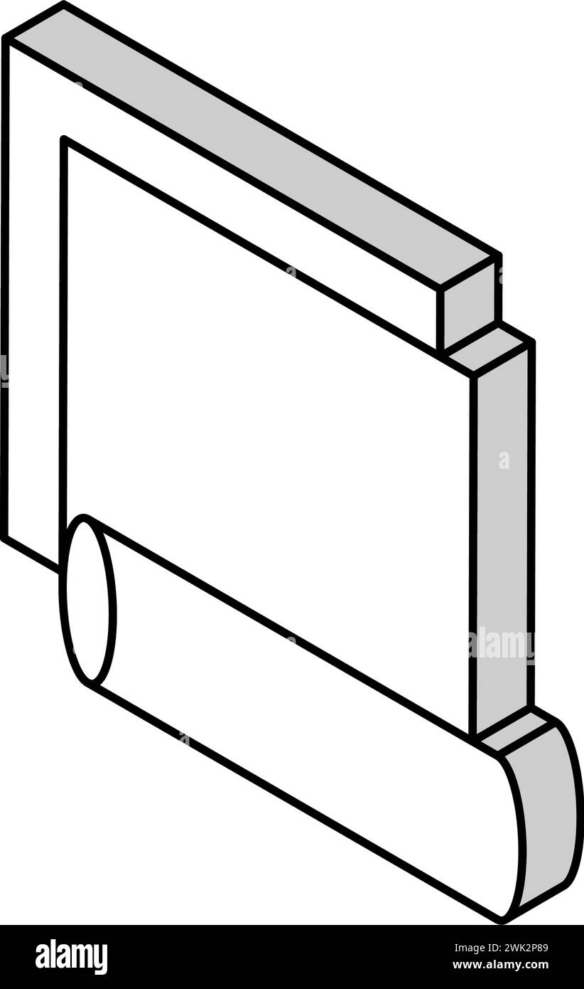 Abbildung des isometrischen Symbols der gegenüberliegenden Wandebene Stock Vektor