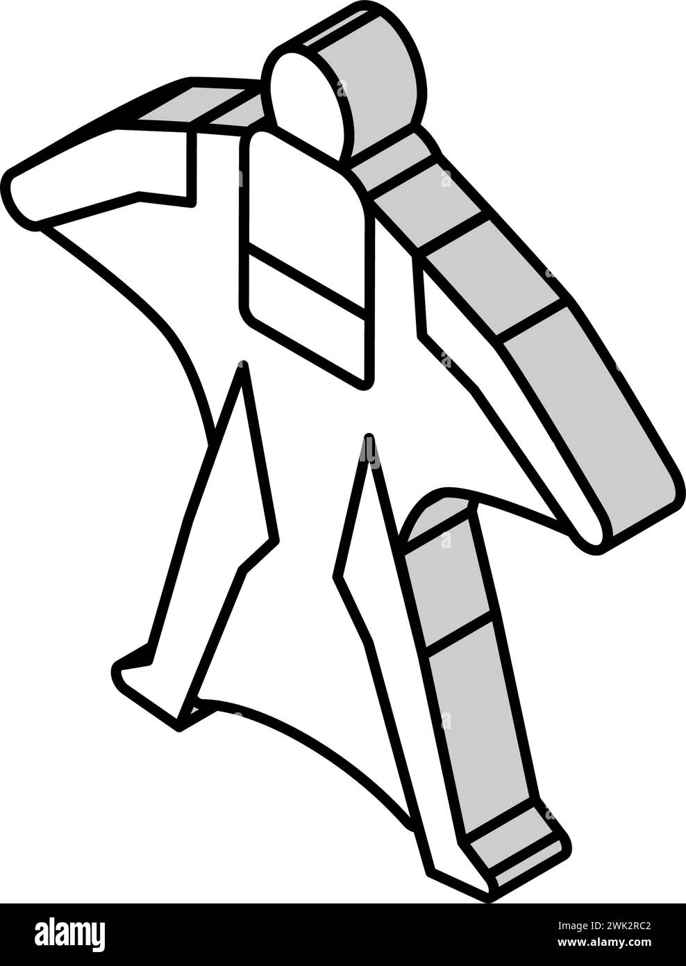 Wingsuit fliegt extremer Sport Mann isometrische Icon Vektor Illustration Stock Vektor
