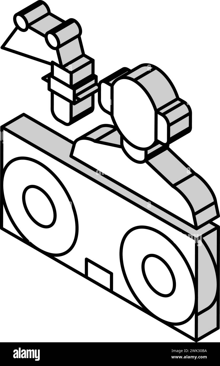 Illustration isometrischer Ikonen-Vektorgrafik des dj- und Radiohosters Stock Vektor