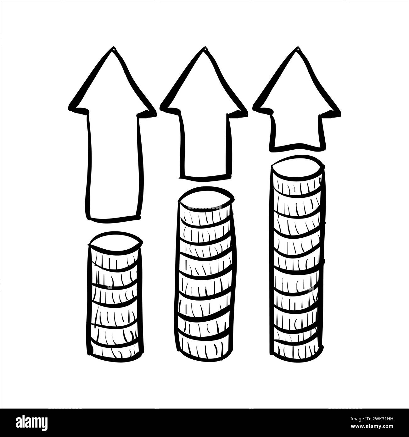 Kunst-Illustration abstrakte Handzeichnung Vektorsymbol Symbol des Diagrammdiagramms Stock Vektor
