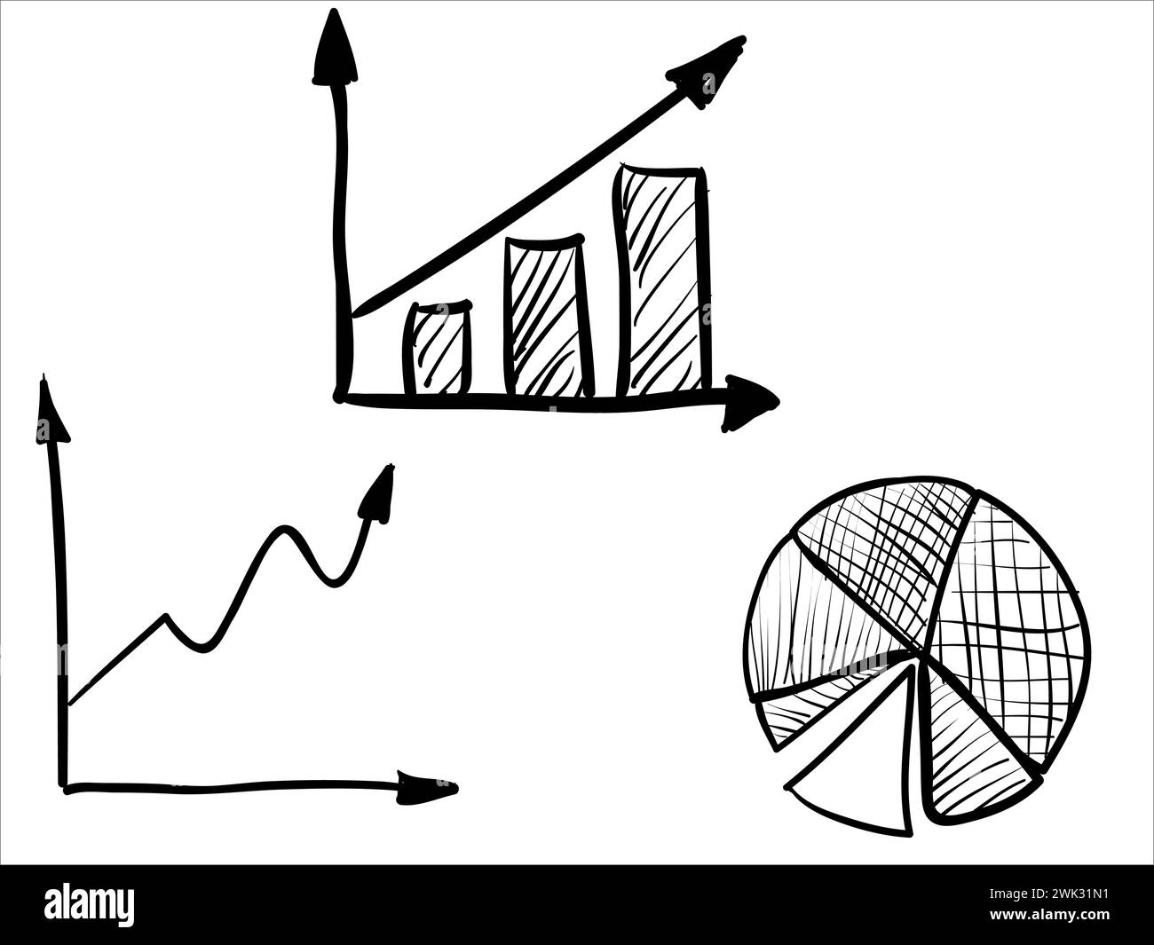 Kunst-Illustration abstrakte Handzeichnung Vektorsymbol Symbol des Diagrammdiagramms Stock Vektor