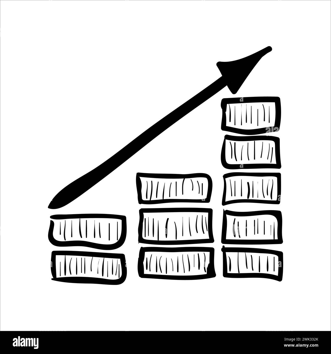 Kunst-Illustration abstrakte Handzeichnung Vektorsymbol Symbol des Diagrammdiagramms Stock Vektor